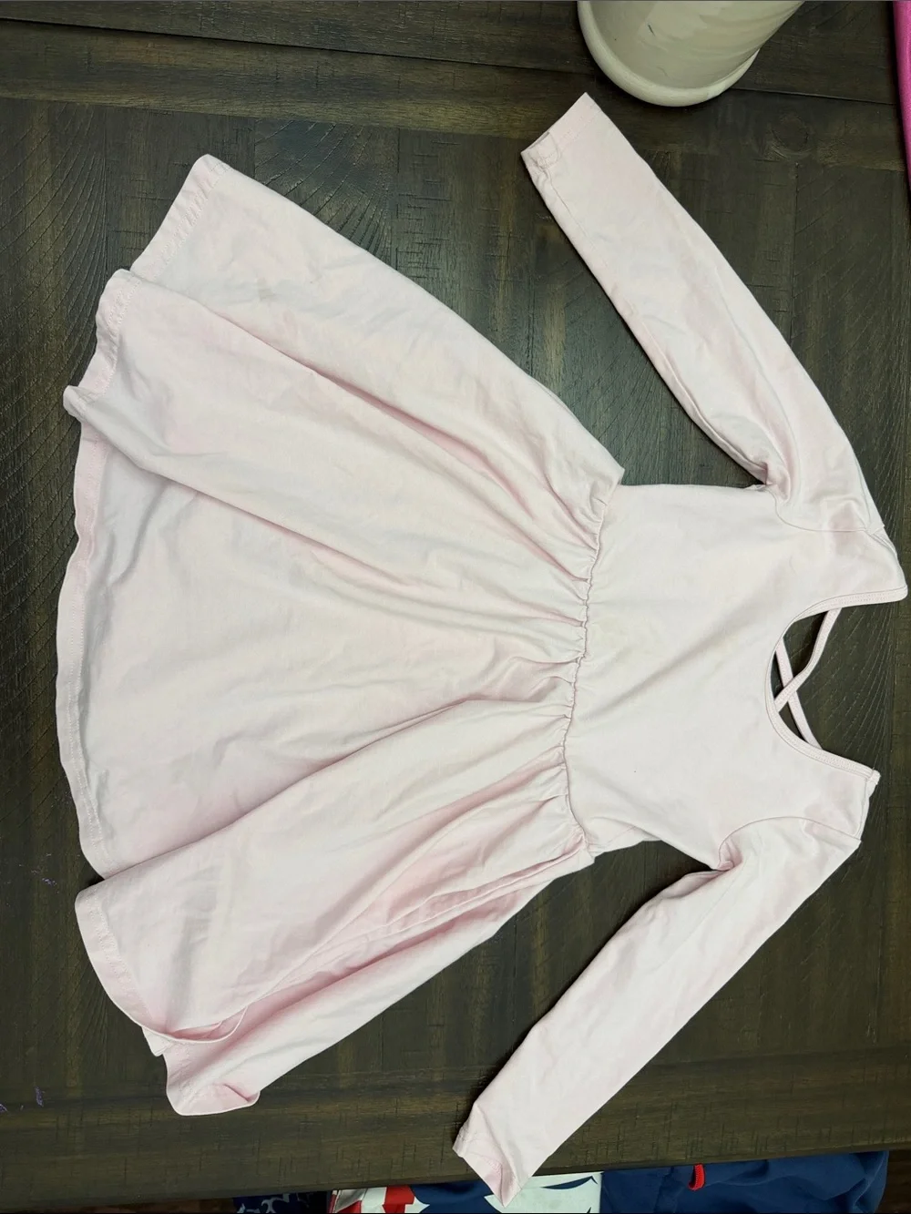Light Pink Long Sleeve Ballet Leotard Girls Dress -
